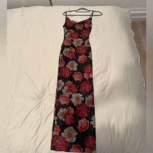 Princess Polly Black and Red Floral Maxi Dress